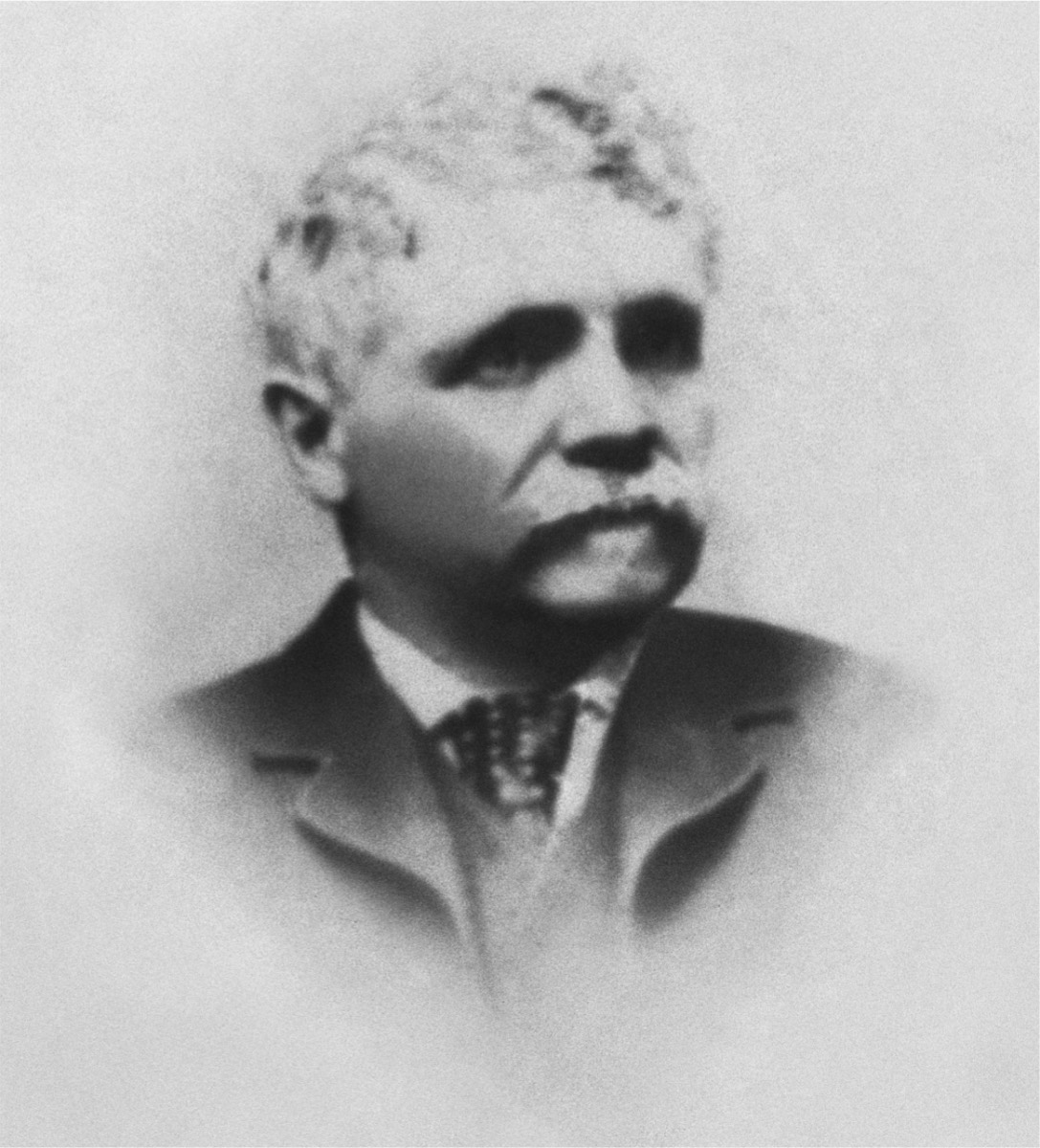 A formal portrait of Florentine Ariosto Jones, the American founder of IWC, in nineteenth-century dress